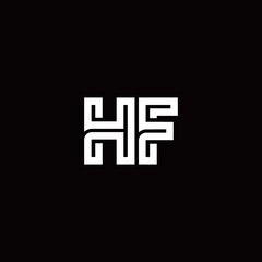 HF monogram logo with abstract line