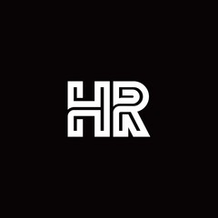Fototapeta premium HR monogram logo with abstract line