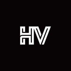 HV monogram logo with abstract line