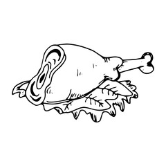 Chicken Meat Hand Drawn Illustration