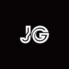 JG monogram logo with abstract line