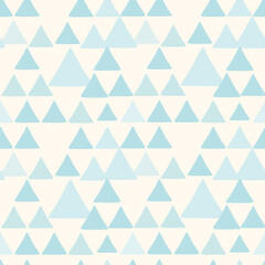 Cute triangle seamless pattern. Light blue abstract geometric background for fabric, textile, wrapping paper, scrapbooking. Surface pattern vector design.