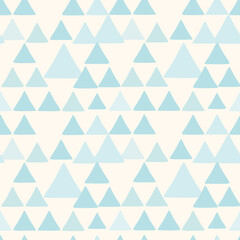 Cute triangle seamless pattern. Light blue abstract geometric background for fabric, textile, wrapping paper, scrapbooking. Surface pattern vector design.