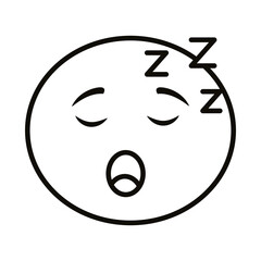 asleep emoji face classic line style icon