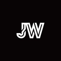 Obraz premium JW monogram logo with abstract line