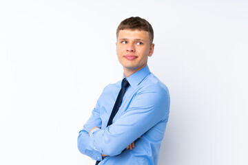 Young handsome businessman laughing