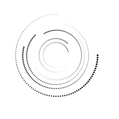Halftone dots in circle form. round logo . vector dotted frame . design element