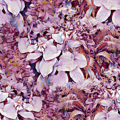 Exotic Plant Seamless Pattern. Watercolor Illustration. Tropical Background.