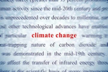 Fototapeta premium climate change word, concept on focus