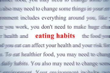 eating habits focus on word