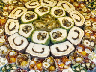 colorful turkish delights as a background
