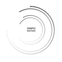 Halftone dots in circle form. round logo . vector dotted frame . design element