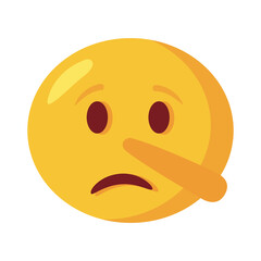 sad emoji face with long nose flat style icon