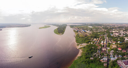 The city of Gorodets, Nizhny Novgorod oblast, Russia. Photo from a high point.