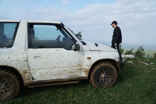 Young guy with a 4x4 car
