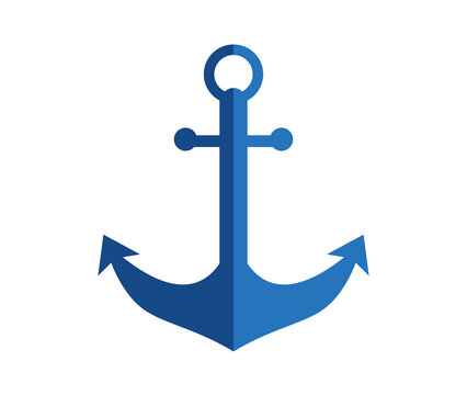 Anchor icon. Vector blue anchor