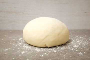 Flour dough on white background