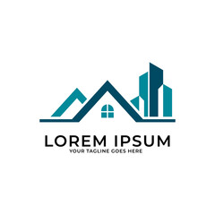 Building construction logo template design concept. Real estate logo vector.