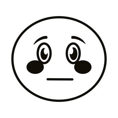 terrified emoji face classic line style icon