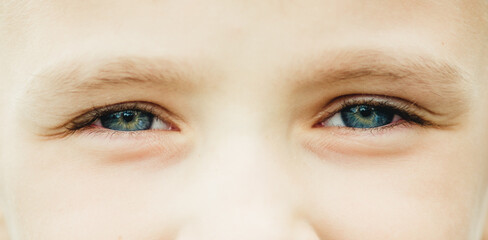 beautiful blue eyes baby close up