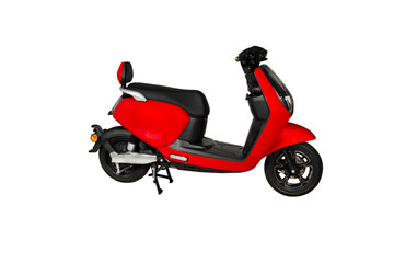 Red scooter isolated on a white background © Uladzimir Martyshkin