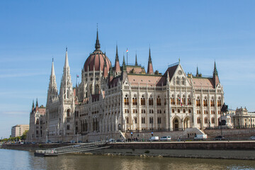 Fototapeta premium View of the Parliament building in Budapest . Hungary