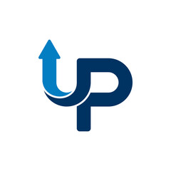 UP Logo Template Design Concept. Letter U and P logo vector with arrow combination. © SejalanArt
