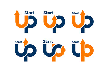 UP Logo Template Design Concept. Letter U and P logo vector with arrow combination.
