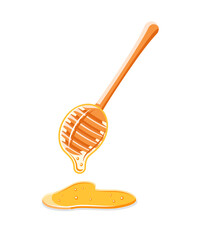 Spoon with drips of honey