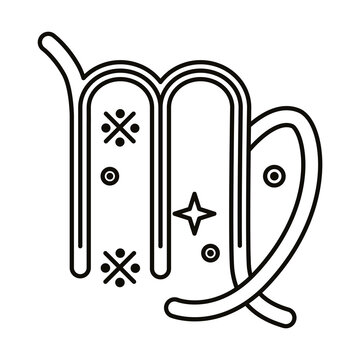 virgo zodiac sign symbol line style icon