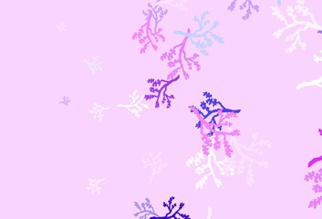 Light Pink, Blue vector natural backdrop with branches.