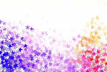 Light Blue, Yellow vector background with colored stars.