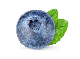 Obraz premium blueberry with leaves isolated on white background