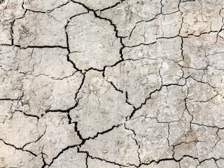 Textured background of dry cracked earth surface. drought in summer