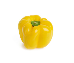 whole yellow bell pepper isolated on white background