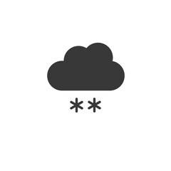 Snow and cloud. Icon. Weather glyph vector illustration