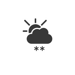 Snow, cloud and sun. Icon. Weather glyph vector illustration