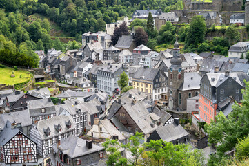 Fototapeta premium beautiful view of old town Monschau in Germany