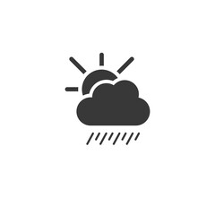 Soft rain, cloud and sun. Icon. Weather glyph vector illustration