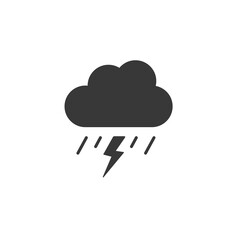 Storm and heavy rain. Icon. Weather glyph vector illustration