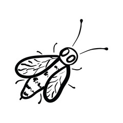 Vector Illustration Hand-drawn Silhouette Of A Bee. for your design. Suitable for design corporate identity, labels, packing.