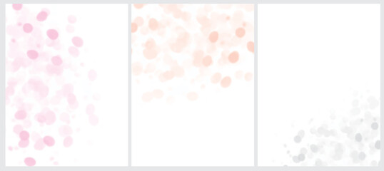 Simple Geometric Vector Blanks. Light Pink and Gray Splashed Background. Abstract Vector Prints Ideal for Layout, Cover, Card. Creative Painted Layouts.
