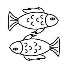 pisces zodiac sign line style icon