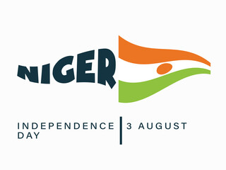 Happy Independence day Niger, 3 August, Flag effect poster, illustration vector