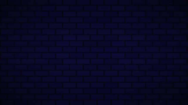 Empty brick wall with blue neon light dim with copy space. Lighting effect blue color glow on brick wall background. Royalty high-quality stock photo image of blank, empty background for texture