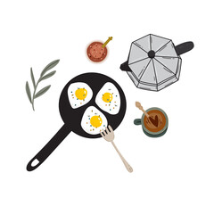 Summer picnic: fruits, berries, cake, hotdog, sandwich, bbq grill, coffee, ice cream, pie. Top view. Icon set flat design of picnic items. For banners, posters, promotion, presentation templates