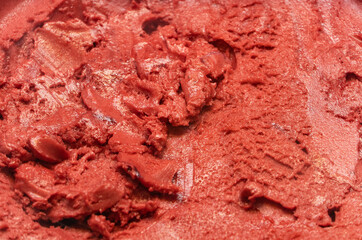 Close up orange  ice cream texture. Background for dessert and sweet.