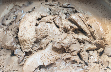 Close up coffee  ice cream texture. Background for dessert and sweet.