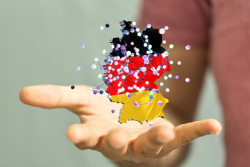 3D map of Germany. rendering.