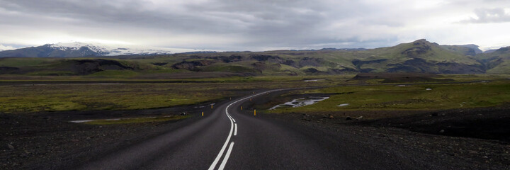 Iceland landscape with winding road